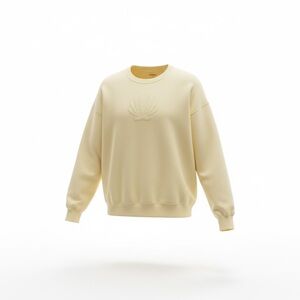 Hollister Cream Crewneck Sweater with Shell Design